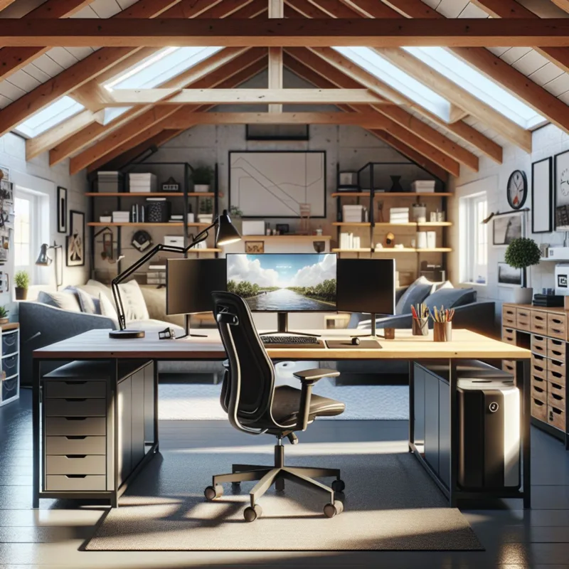 converted garage to a home office