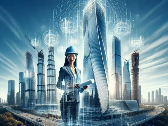 Skyscraper and engineer.