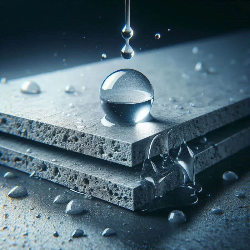 Cement-based backer board, highlighting its durability and moisture resistance.