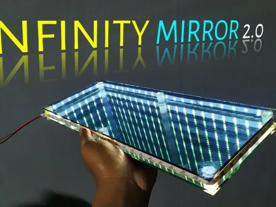 An infinity mirror that reflects beautiful lights