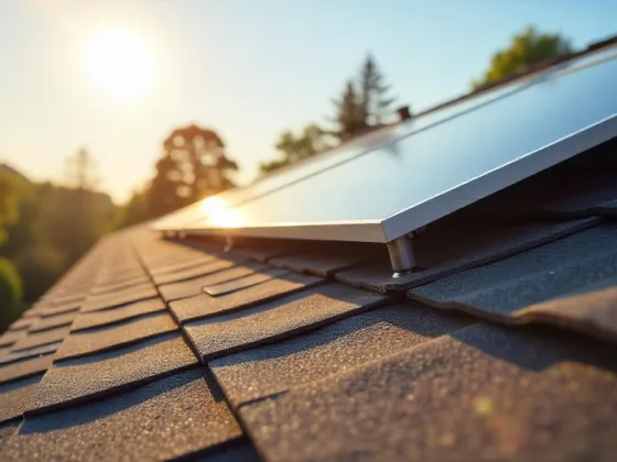 Close-up of roof shingles and mounting brackets on a residential roof under bright sunlight during solar panel installation preparation.